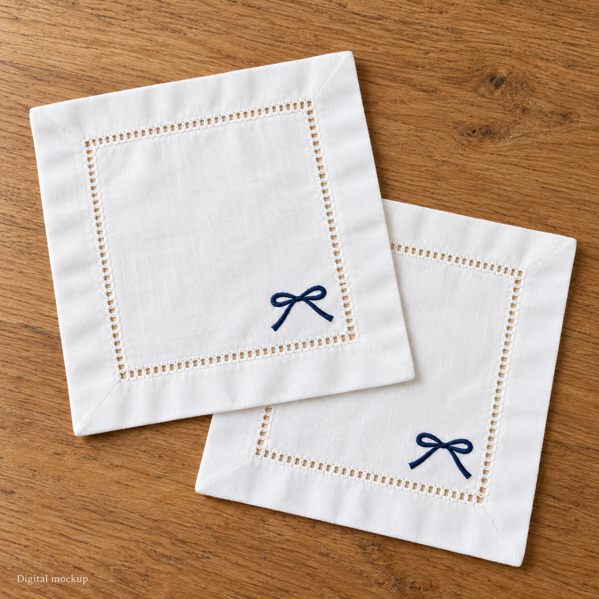 Embroidered Cocktail Napkins  - Set of 2