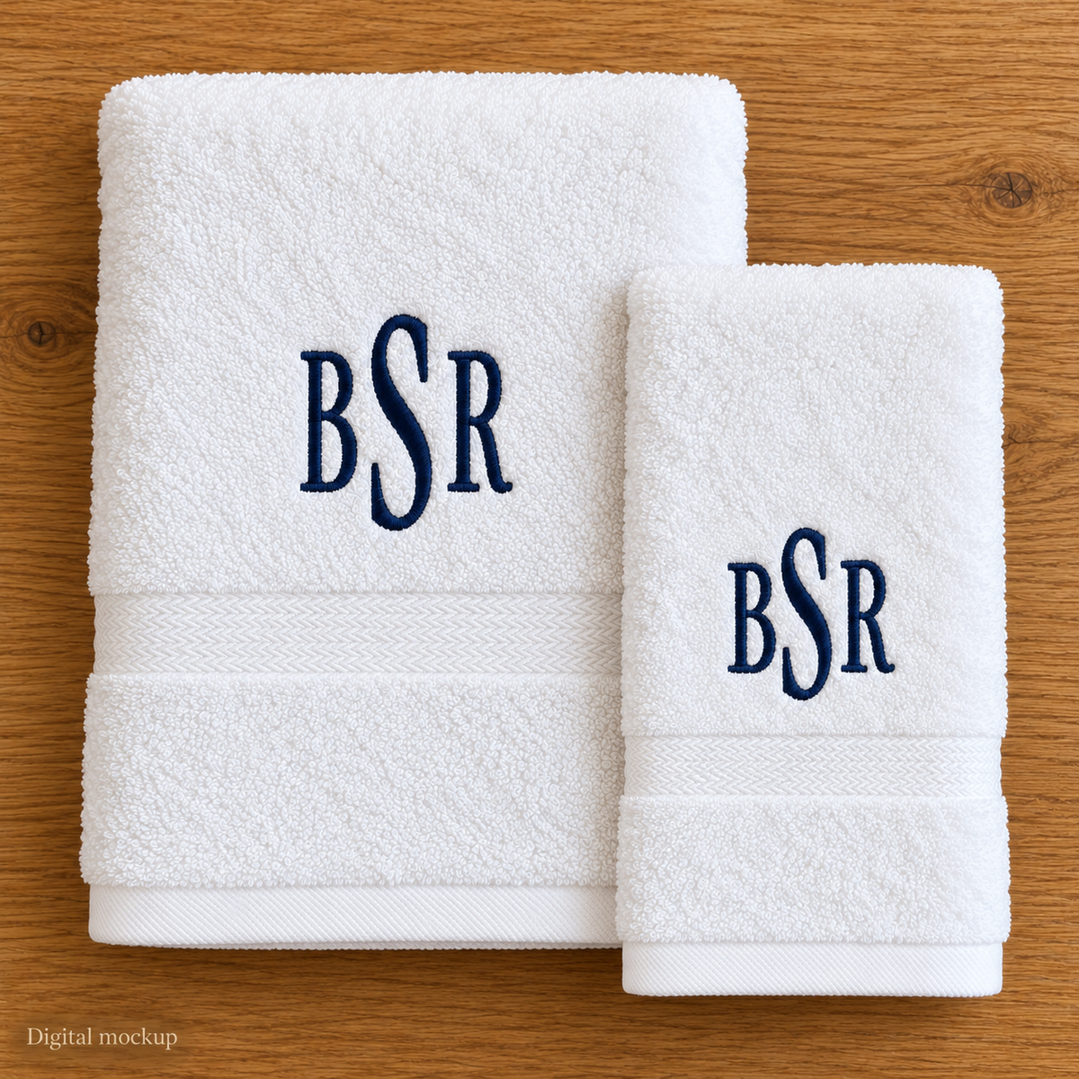 Monogrammed Bath + Hand Towel Set