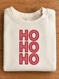 Petite HO HO HO Appliqué Crewneck