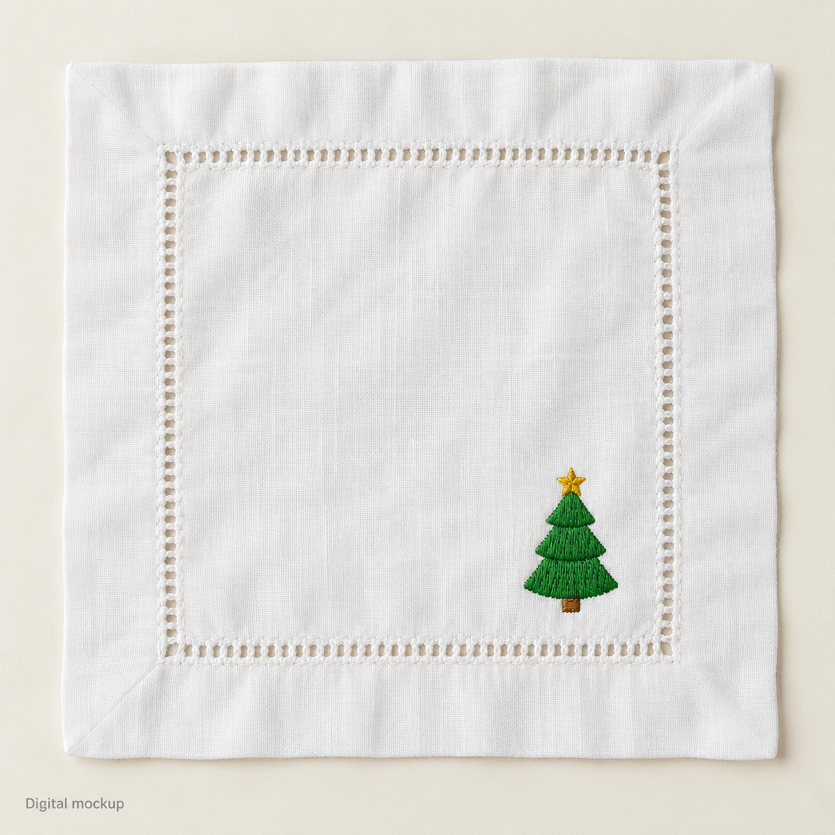 Holiday Embroidered Cocktail Napkins