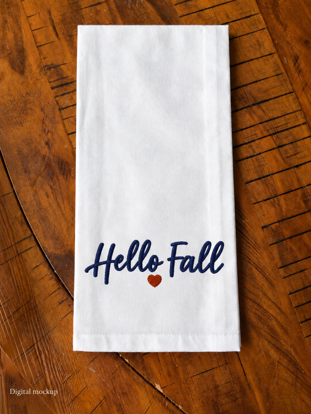 Fall Embroidered Kitchen Towel