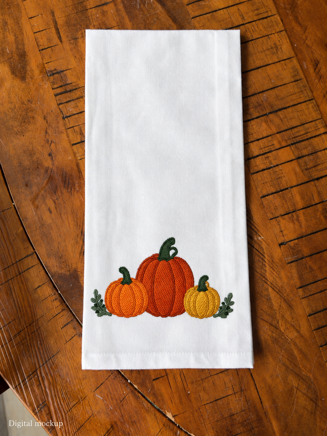 Fall Embroidered Kitchen Towel